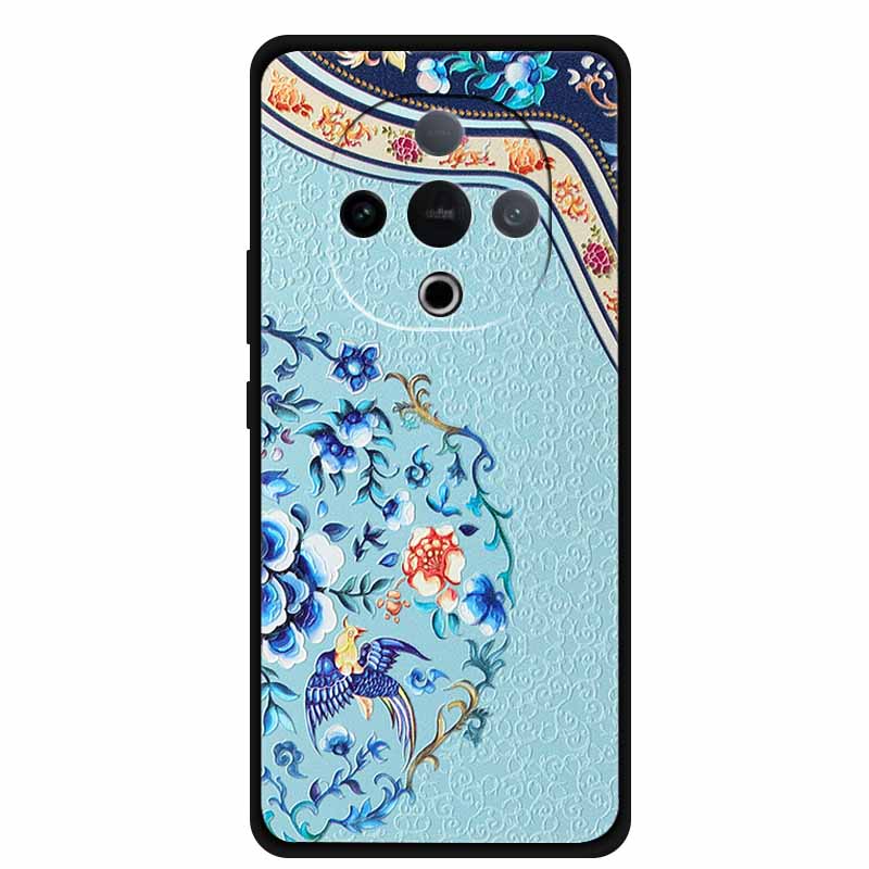 For Vivo Y300 5G Case 3D Emboss Flower Black Silicone Soft Back Cover Case For Vivo Y300C 2025 Phone Case 6.77" Coque Shell Para