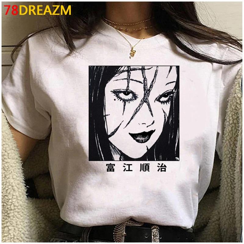 

Japanese Manga Junji Ito T Shirt Unisex Summer Top Horror Anime Tshirt Tomie Shintaro Kago Girl Graphic Tees Cartoon Tshirt Unisex 4XL