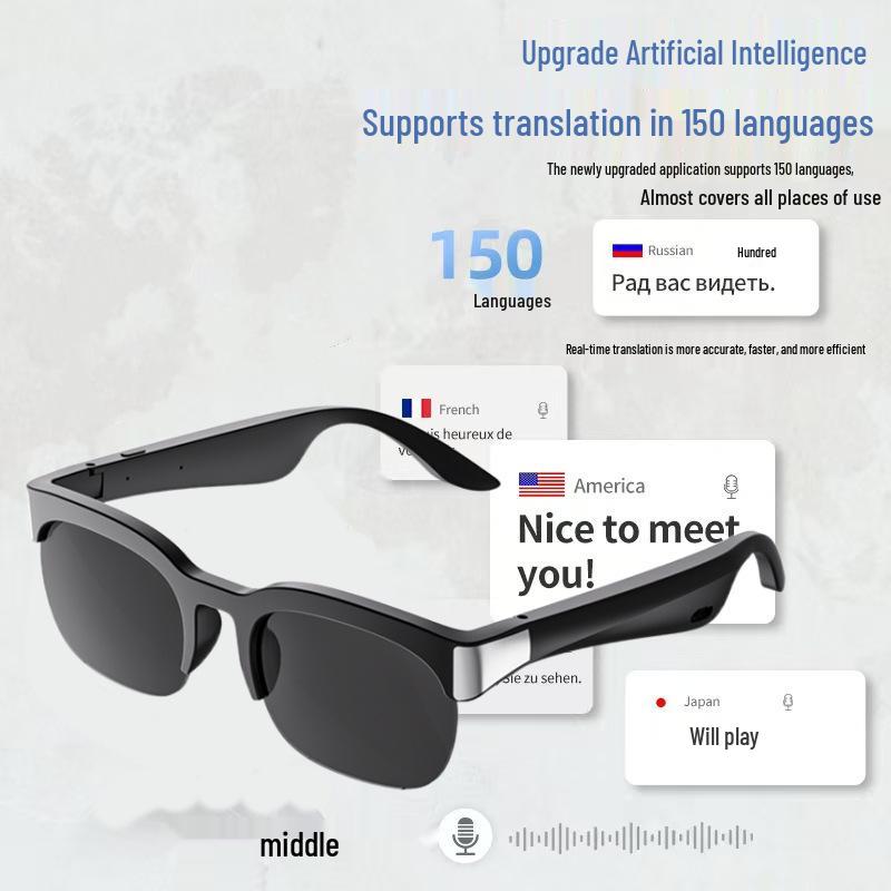AI Smart Audio Glasses: Bluetooth 6.0, Cycling, Photochromic, Anti-Blue Light Headphones for Travel