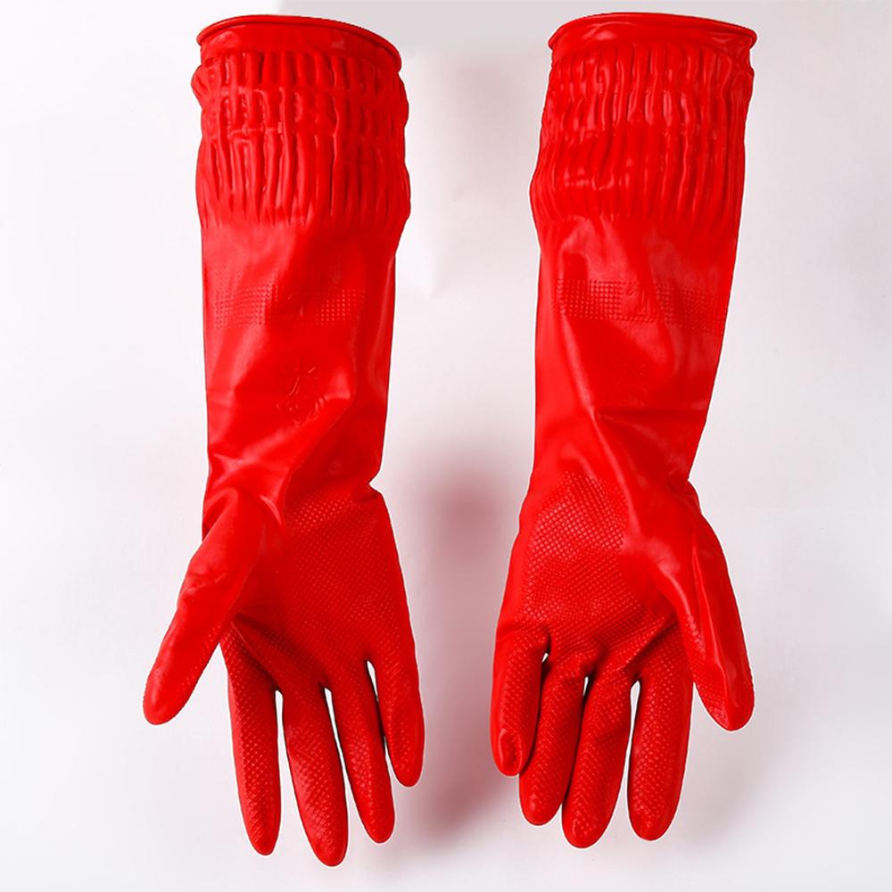 Rubber Tools Waterproof Washing Cleaning Latex Gloves Kitchen Household Gloves Long Sleeve