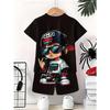 New summer set for teenagers, cool and handsome boy print, casual pullover, boy T-shirt shorts set