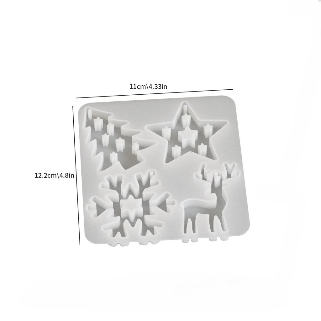 DIY Silicone Mould Crystal Epoxy Easy-Clean High-Temp Christmas Tree Elk Snowflake Pendant  Decor Christmas Decor Epoxy Moulds