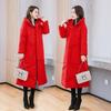 New cotton-padded clothes for women's middle-aged and elderly mothers, literary and retro buckles, loose ethnic style, long thickened coat