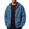 Men's Casual Full Zip Hooded Denim Jacket for Everyday Wear and Outdoor Activities