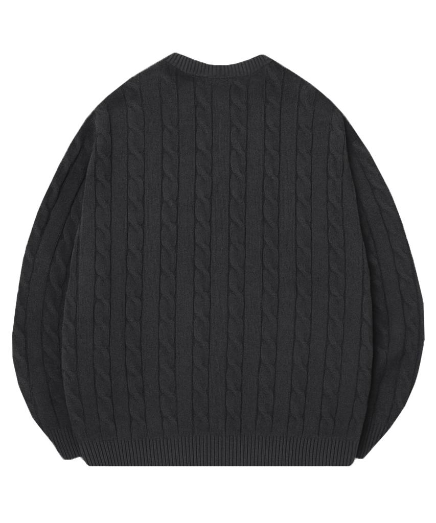 RANDOMOFF [Unisex] Réserve Cable Over Fit Knit [Charcoal]