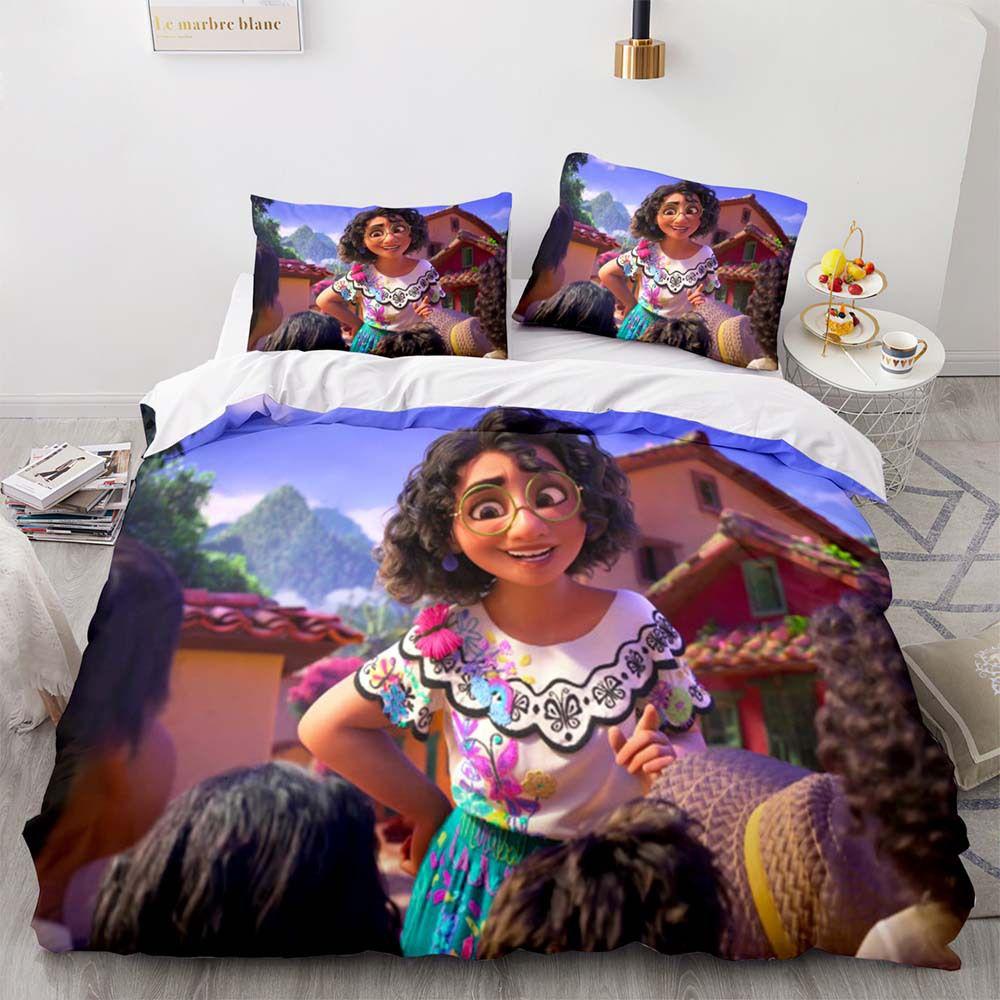 Disney Encanto Cartoon Print 2/3-pcs Bed Set Soft Bedding Set Cover
