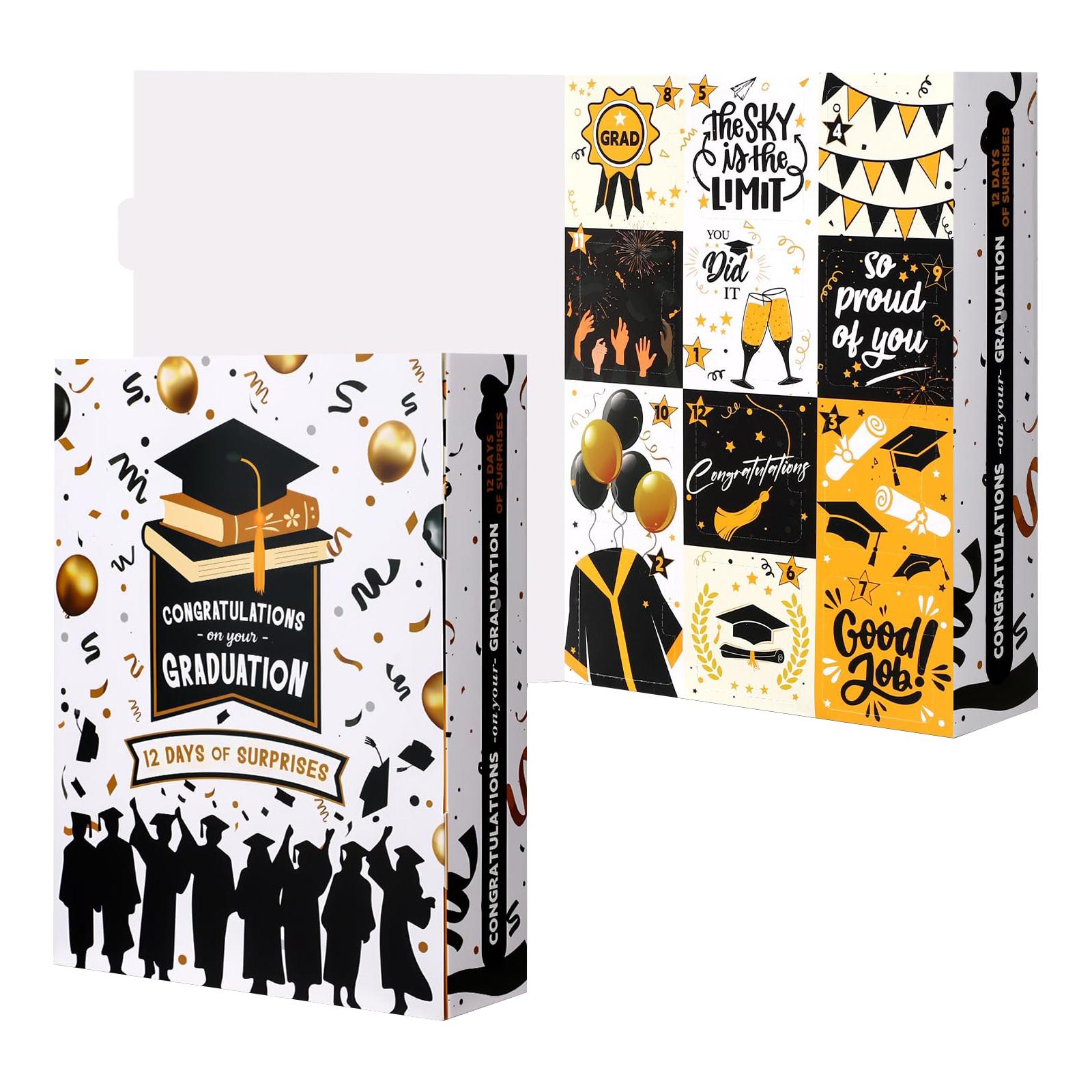 

Graduation Countdown Calendar Gift Box 12 Days 2026 Graduation Gift Box With It Yourself Empty Boxes For Graduates Her Him High School College One Size чёрный
