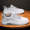 Men's Shoes New Autumn Breathable Waterproof Anti-skateboard Shoes Men's Casual Leather Shoes Black Work Labor Insurance