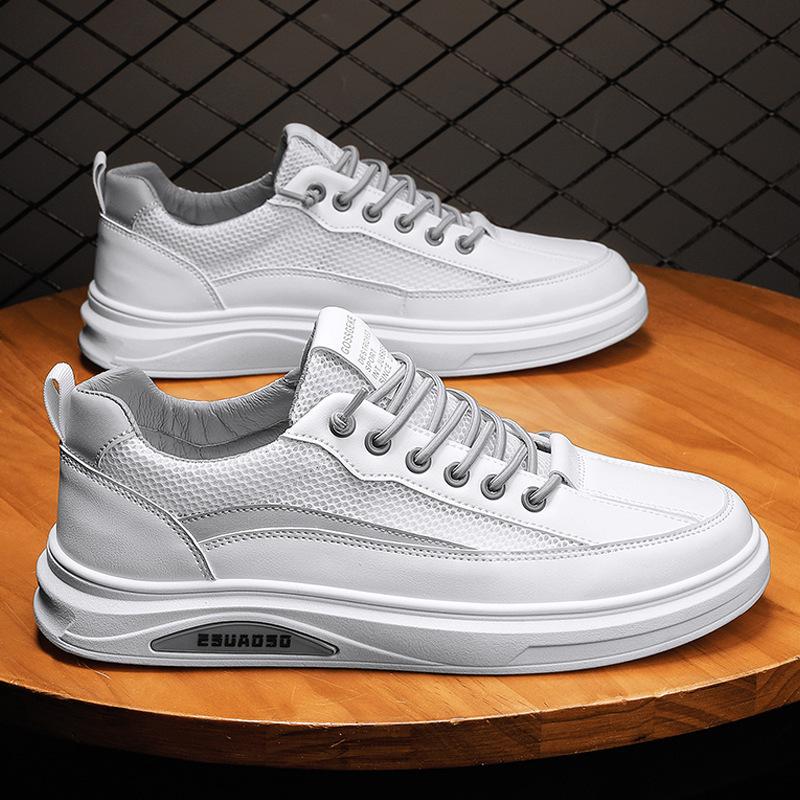 Men's Shoes New Autumn Breathable Waterproof Anti-skateboard Shoes Men's Casual Leather Shoes Black Work Labor Insurance