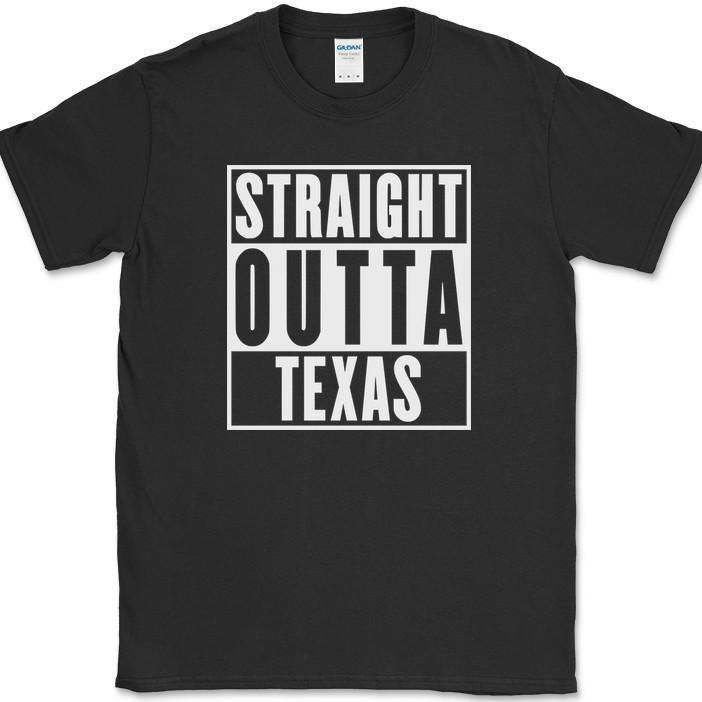 

Straight Outta Texas T-Shirt Funny State Pride Humor Gift Text Tee 4XL