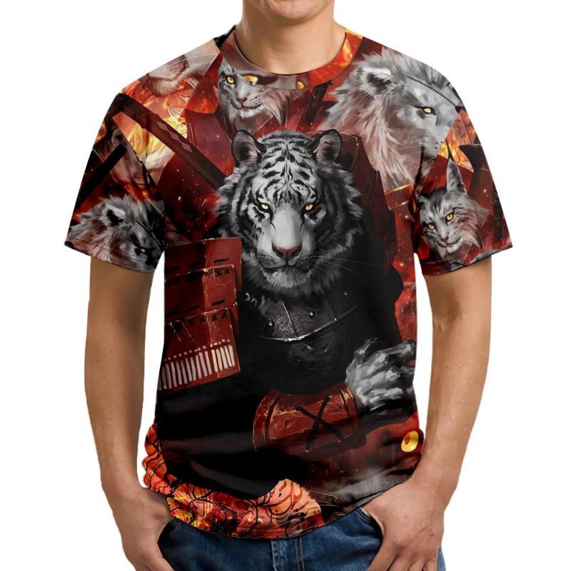 Men's Lion 3D Print T Shirts Y2K Hip Hop Streetwear Summer Casual T-shirt Animal Graphic Top Harajuku Tees Man Short Sleeve