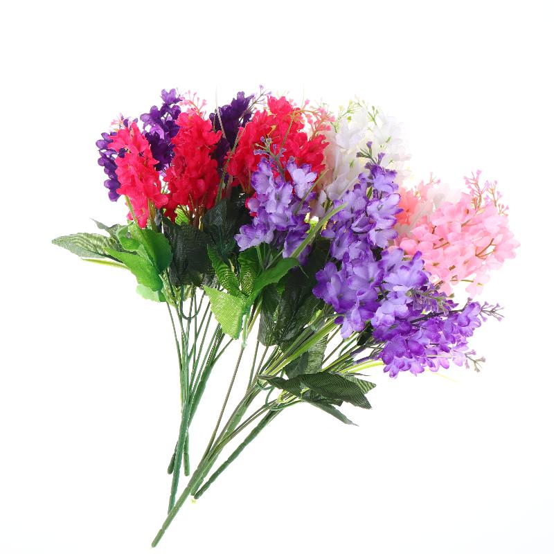 Artificial Hyacinth Lavender Bouquet Fake Flowers For Home El Garden Wedding Decoration Plastic Floral Arrangement
