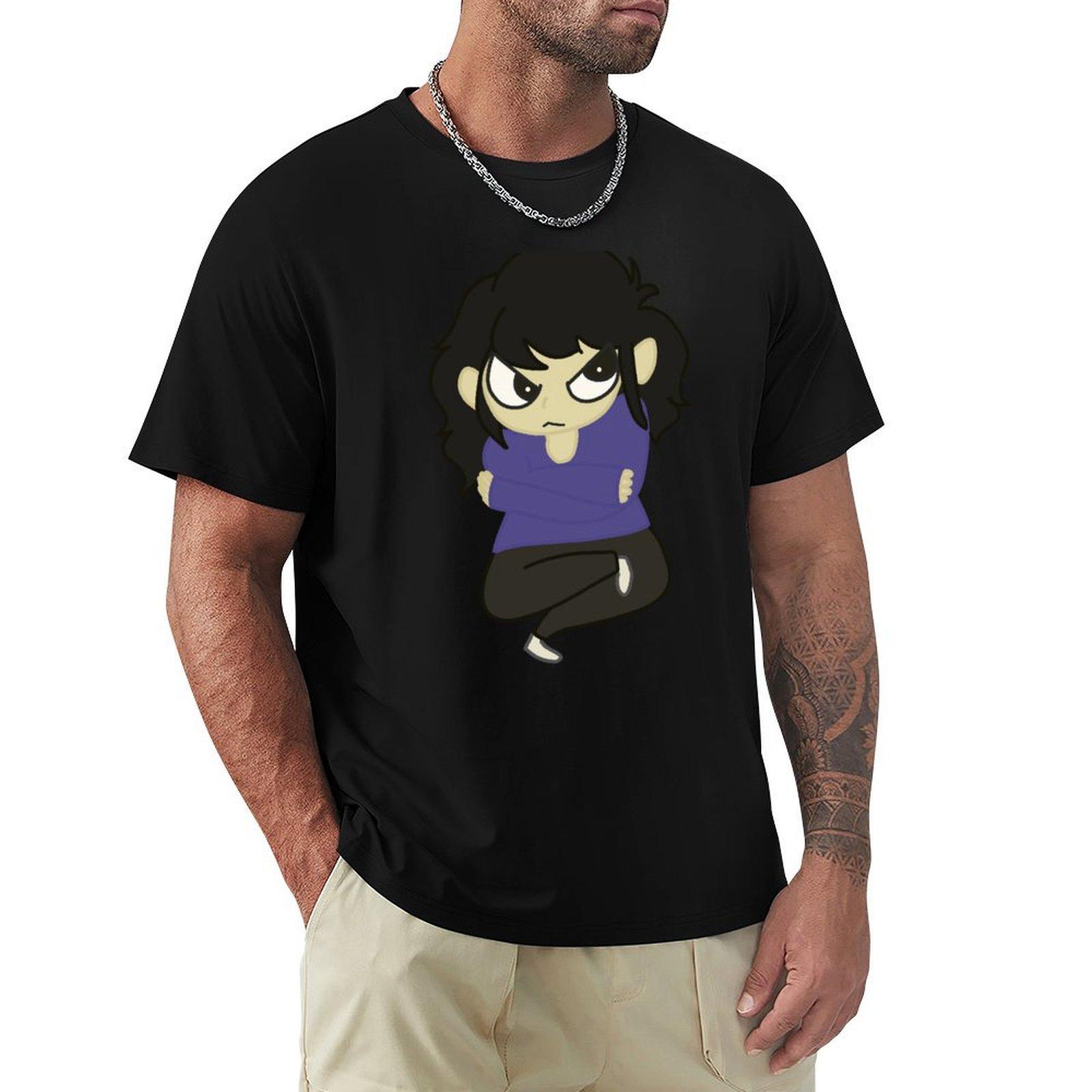 Grumpy Cute Chibi Girl TShirt shirts graphic tees oversized graphic tee plus size clothes funny t shirts men 4XL