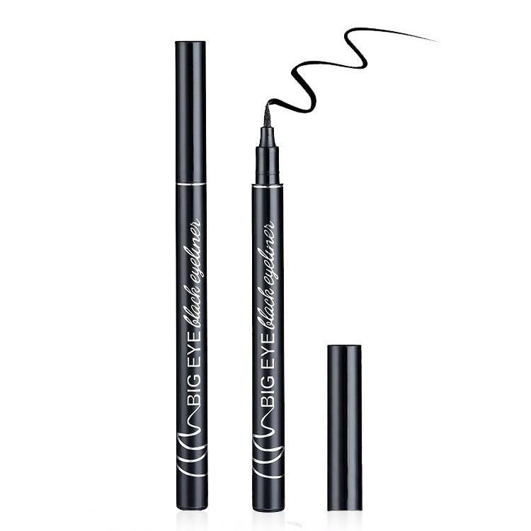 Waterproof Black Slim Eyeliner Pen - Smudge-Proof and Long-Lasting