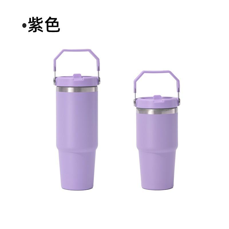 20oz 30oz doppelwandiger vakuumisolierter Edelstahl-Reisebecher mit Griff, Strohhalm, für Auto, Outdoor, Büro
