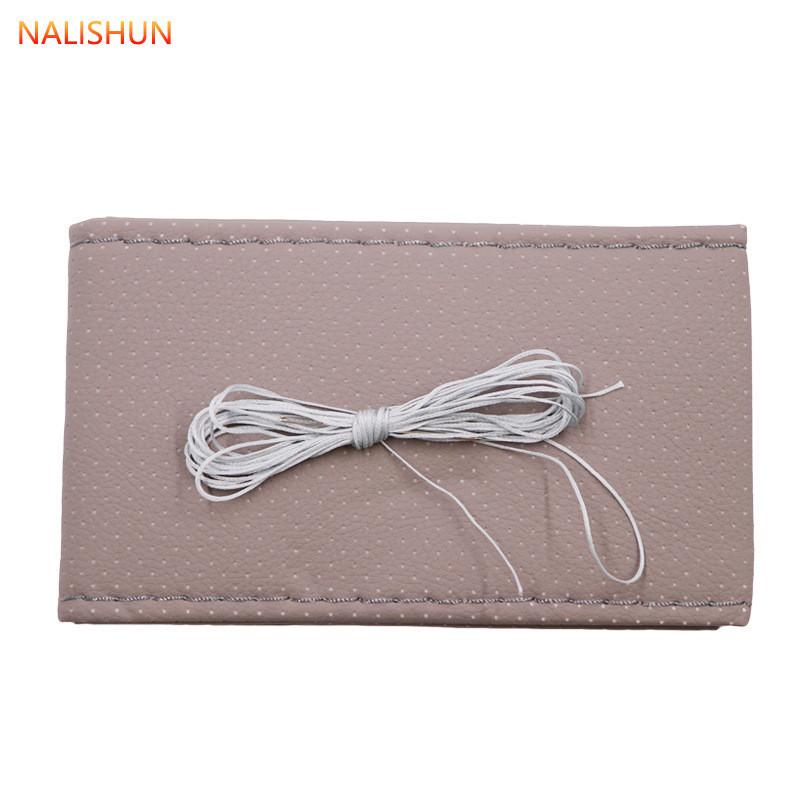 Steering Nonslip Car Wheel Cover Handsewn Sweatabsorbing Leather Fit Universal