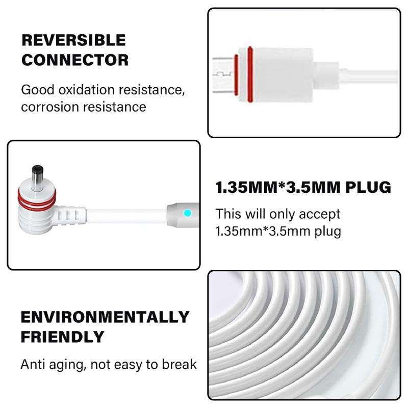 Extended Length Charges Cable Surveillances Power Cord Long Reaches Power Cord Power Supply Wire for Safety Monitoring