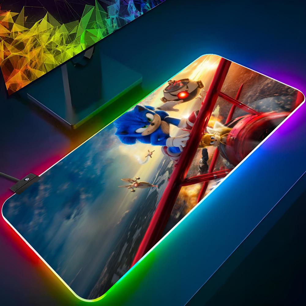 SonicS T-The HedgehogS Mouse Pad Gaming Rgb Mousepad Backlit Keyboard Gamer Girl Xxl Gamer Laptop Mat Table Pads Deskpad