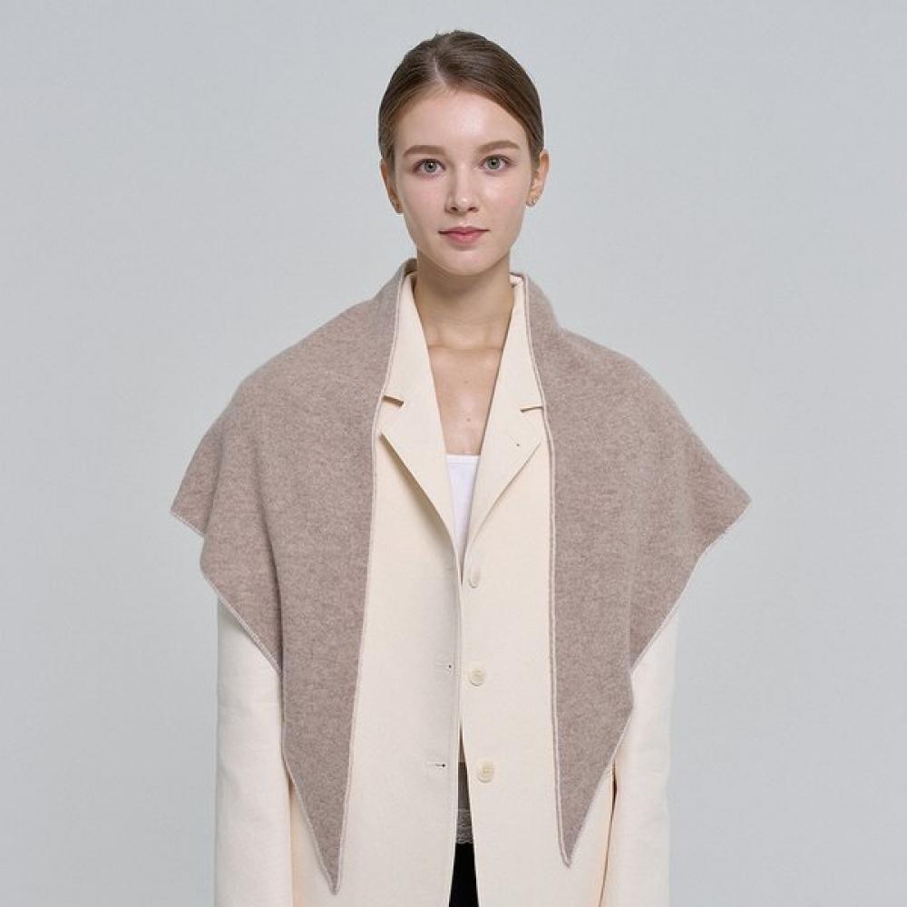 Dal Cashmere Reversible Shawl Scarf Oatmeal Mist Triangle Single option