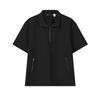 Milano Series Trendy Fashion Versatile Casual Loose Woven Short Sleeve Polo Shirt Men Tops Black F11M625714FBK