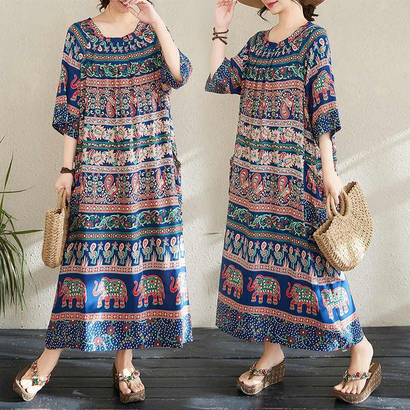 

Summer Ethnic-style Dress and Robe one size