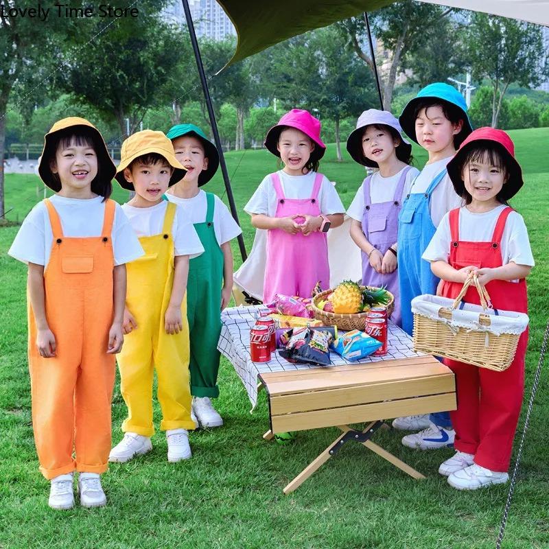 Tute Hip Hop per Bambini Salopette da Ragazza Tuta Romper per Bambini Streetwear per Ragazzi Pantaloni Colorati Scuola