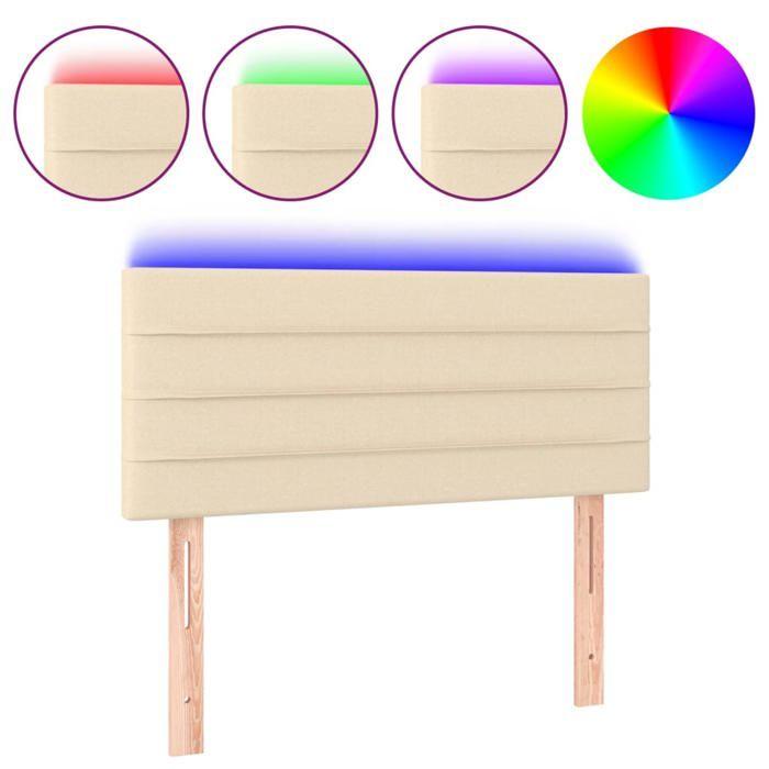 VidaXL Tête de Lit à LED Meuble de Chambre à Coucher Accessoire de Lit Simple Tête de Cadre de Lit Intérieur Crème 3121739