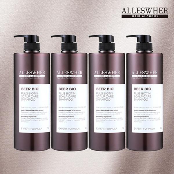 

[Hair loss function] ALLESWHER German beer yeast shampoo 1kg x 4 bottles.