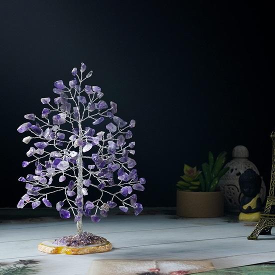 

Дорогоцінний камінь «Дерево Життя» Жеод Агатовий шматочок, кришталеве дерево для позитивної енергії, дорогоцінний камінь із каменями удачі, духовний подарунок, срібний дріт