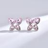 Korean Crystal Angel Tear Stud Earrings - Colorful Teardrop Diamonds with Unique Niche Style for Women