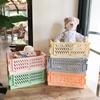 1-3pcs Plastic Foldable Storage Crate Folding Box Basket Stackable Boxes Organizer Portable