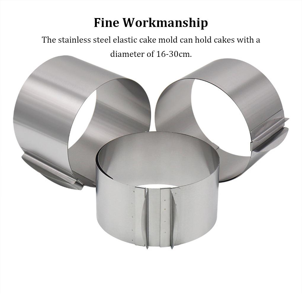 Telescopic Mousse Ring Baking Cake 6-12 Inch Adjustable Mould Tools Stainless Steel Round Bakeware Self-Assembly Pastry