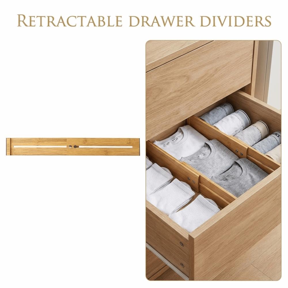 Bamboo Expandable Drawer Separators Creative Adjustable Partition Board  Office Storage