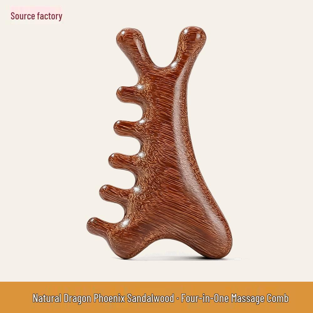Red Sandalwood Scalp Massage Comb for Gua Sha Therapy and Beauty.