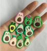 Kawaii Cartoon Avocado Flatback Resin Cabochons for Slime Charms Hair Bow Centers DIY Scrapbooking Decor
