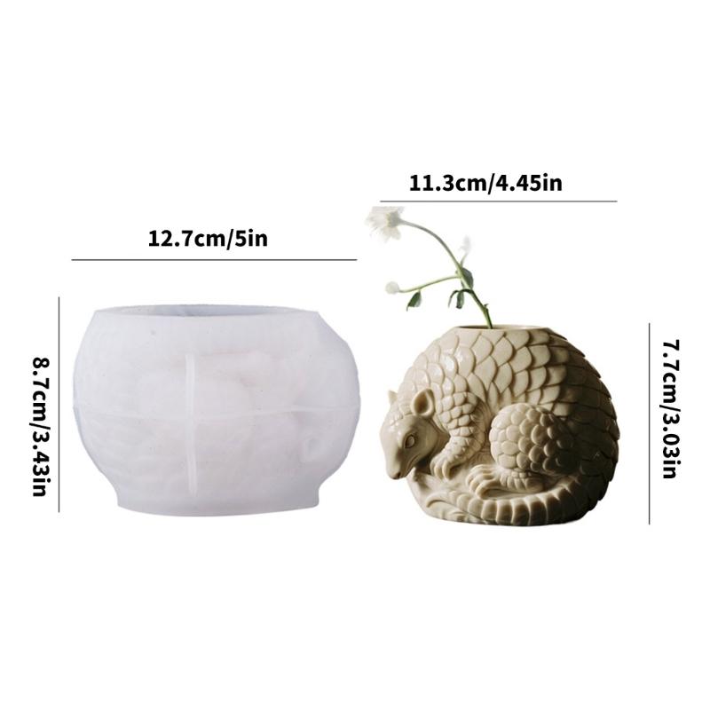 Flexible Silicone Pangolin Planter Mold For Resin Casting Jewelry Organiser And Succulent Plant Pots Crafting Tool