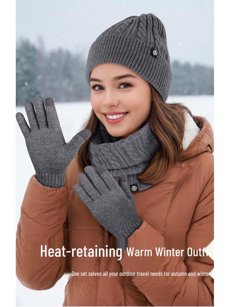 Self-Heating Neck Warmer Set: Winter-Ready Beanie, Scarf, and Gloves with Ear Protection