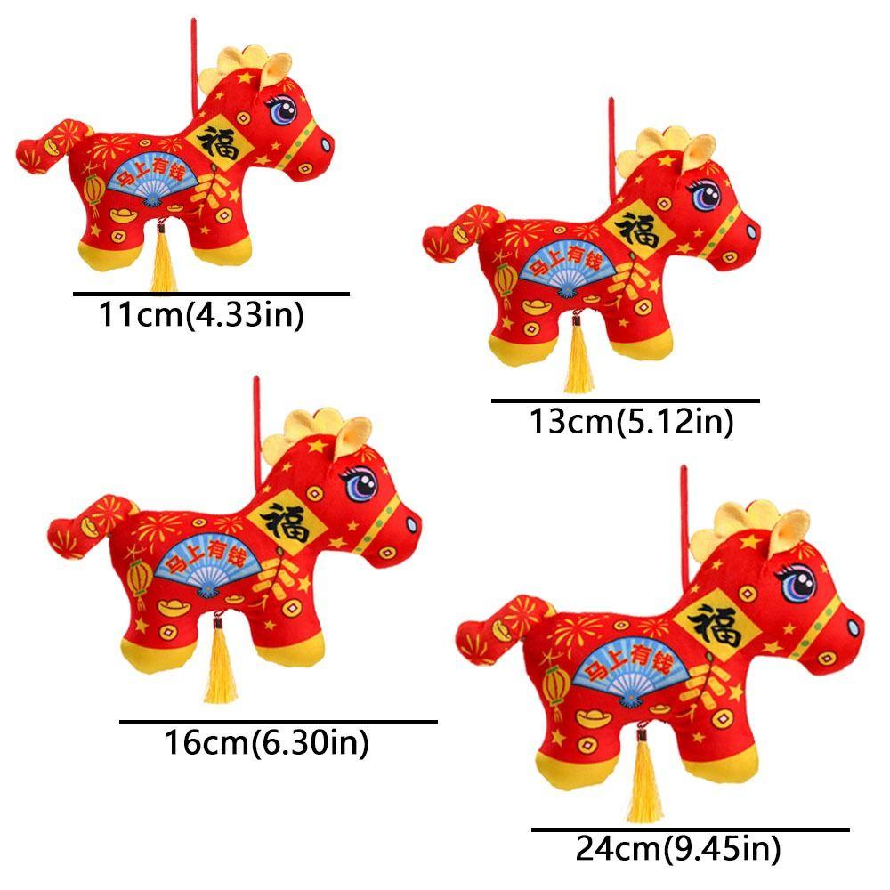 2026 Year of Horse Stuffed Animal Horse Cute Zodiac Mascot Dolls Pony Figurine  Student Bag