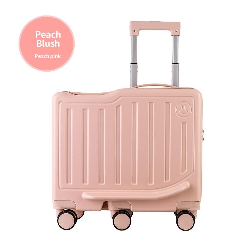 Kids Rideable 20 Inch Rolling Suitcase Password Lock Portable Carry On Luggage For Children Travel Vacation розовый