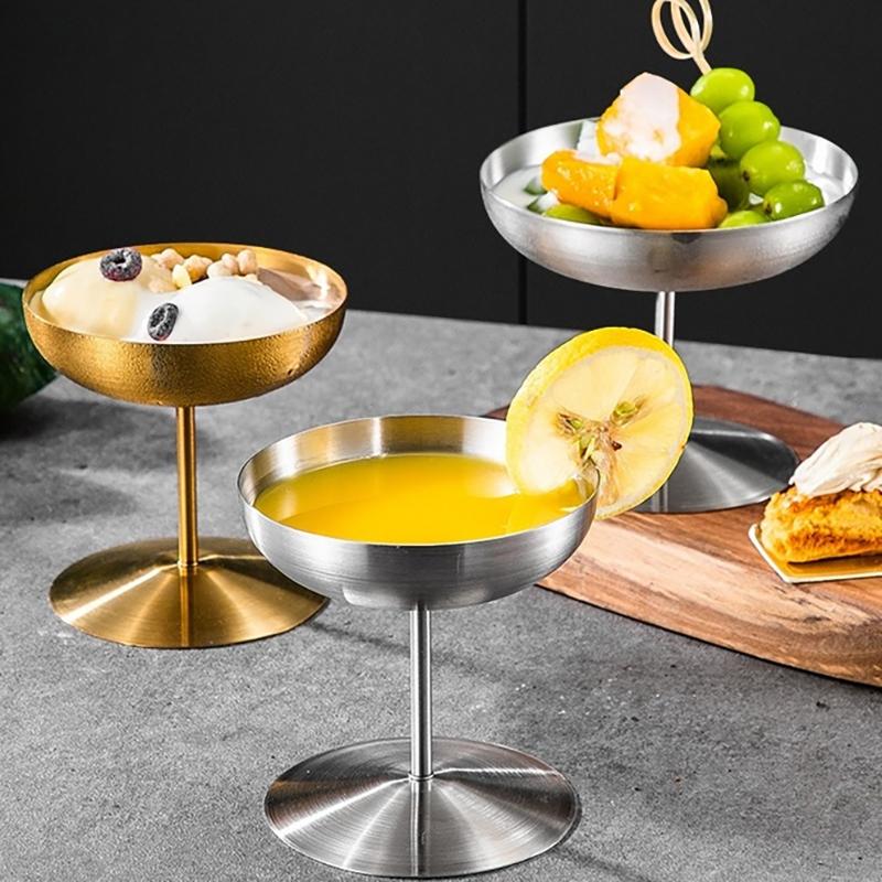 Edelstahl Eisbecher Dessert Sorbet Schüssel Geschirr Salatbecher Hausbars Sommerparty Küchenbedarf