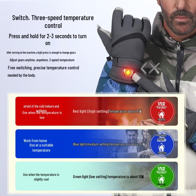 Rechargeable Heated Gloves for Men & Women - Ideal for Travel, Cold Weather, Motorcycling, and EV Riding