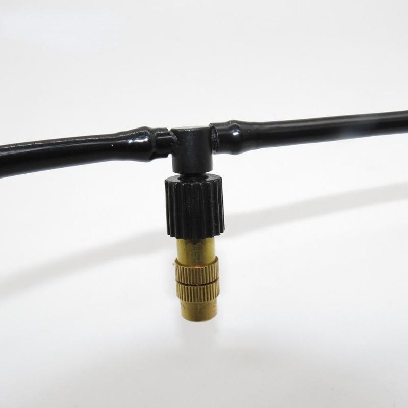 10Pcs Adjustable Copper Misting Nozzle with 4/7mm Plastic Tee Connector Brass Watering Irrigation Sprinkler Cooling Nozzle