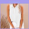 Chemise sans manches en coton et lin pour femme, fermeture boutonnée, idéale pour l'été et les tenues décontractées.