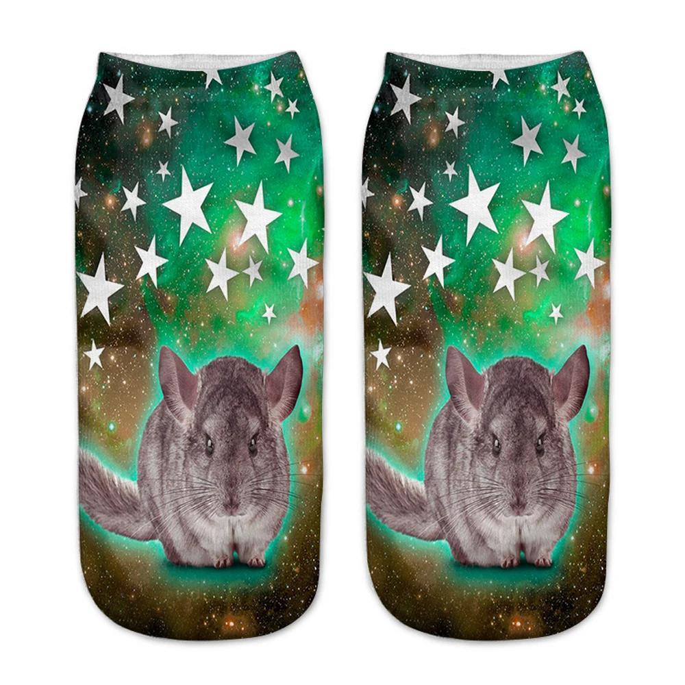 Funny and Cute Animal Fitness Socks, 3D Printed Mouse Totoro for Women