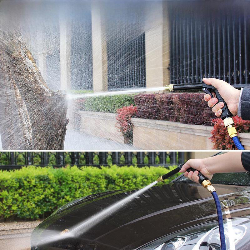 High-Pressure Car Wash Water Gun with Telescopic Hose & Foam Sprayer for Garden Watering