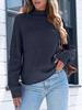 2026 Autumn/Winter Women's High Neck Solid Color Knit Sweater