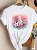 (Asian Size) Trend Lovely New Year Clothing T Shirt Women Fashion Christmas Festival Tee Top Print Female Woman Short Sleeve Graphic T-shirts