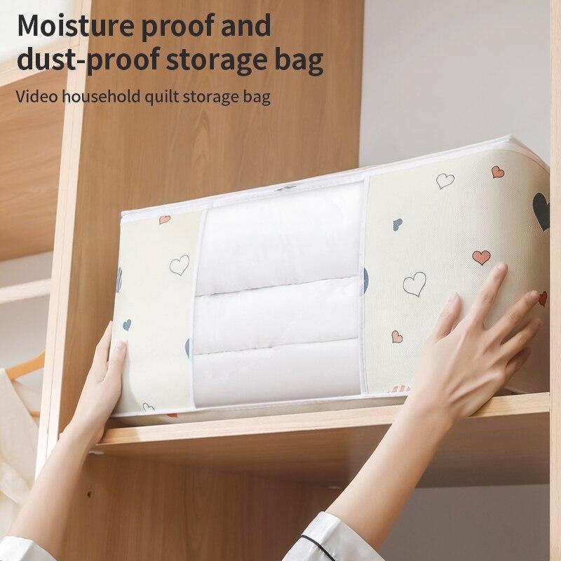 Storage Bag Clothes Blanket Quilt Sweater Foldable Organizer Box Durable Cartoon Print Winter Clothes Cabinet