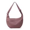 Solid Color Nylon Minimalist Crossbody Bag with Zipper Pockets and Adjustable Strap for Women