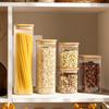 Rectangle Clear Storage Jars with Bamboo Lids For Sugar Coffee  Pantry Organizer Container for Pasta Tea Candy Nuts